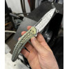 СЛИМ (Slim) коллекционный складной нож ручной работы студии KUSTOM KNIVES, сталь - Damasteel® 61-62 HRC